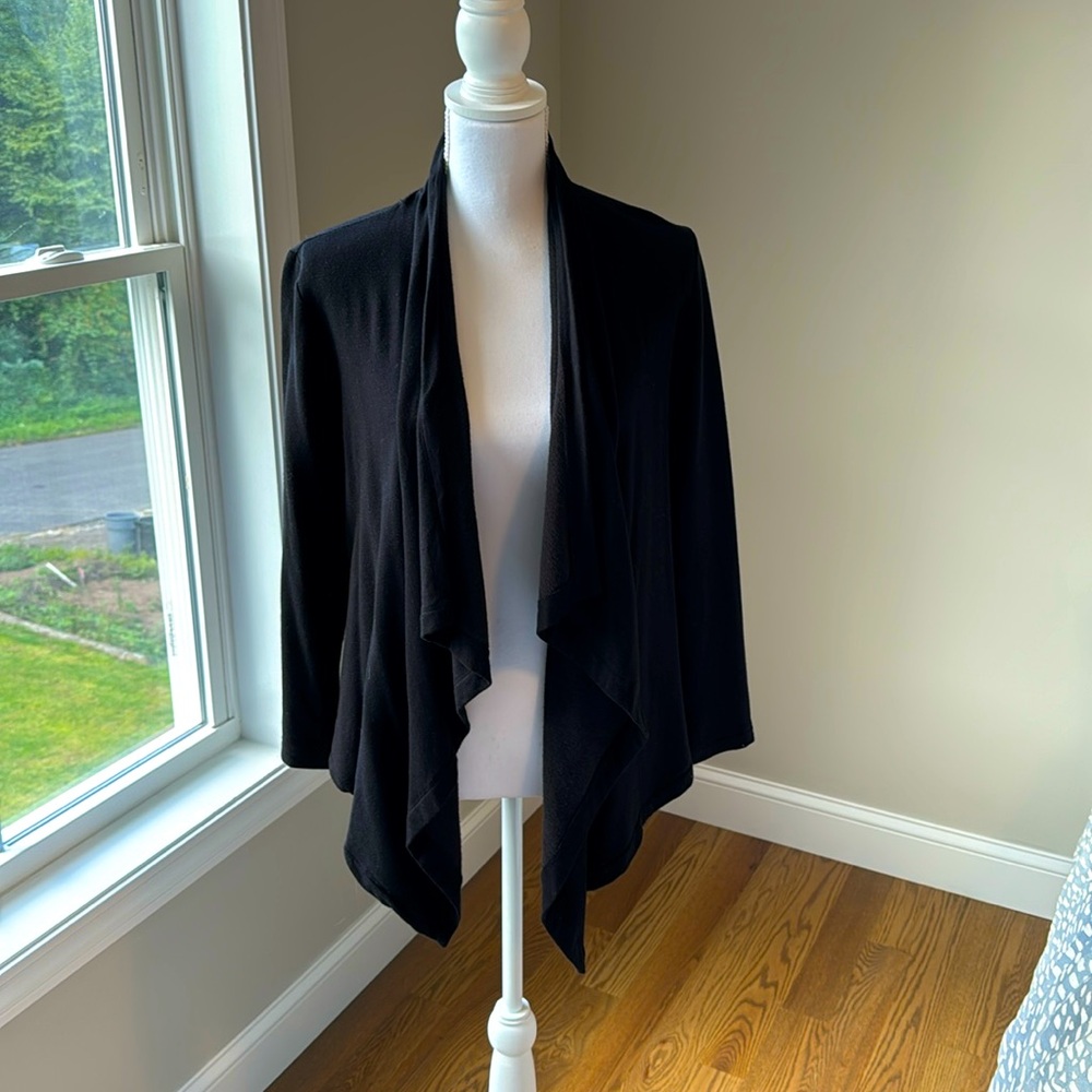 Anthropologie Black tapered front cardigan